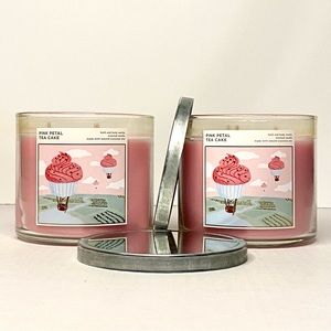 Bath & Body Works Pink Petal Tea Cake 3-Wick Candles